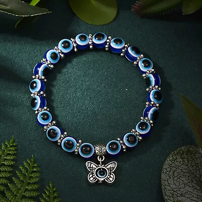 Hamsa Bead Butterfly Lucky Bracelet Fatima Evil Eye Reiki Muslim Meditation Hot • $0.73