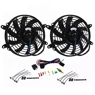 2PCS 9''Fan 12V 90W Pull/Push Radiator Intercooler Thermo Fans+Thermostat Relay. • $96.88