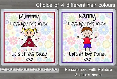 £4.25 • Buy Personalised Coaster I Love You From Boy Or Girl Xmas Birthday Gift