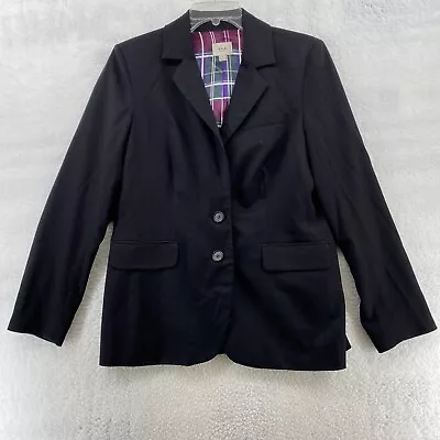 ECI New York Women's 12 Collared  Blazer Black 2 Buttons Padded Shoulders • $13.97