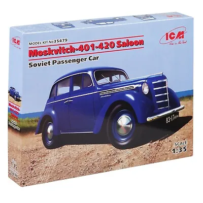 ICM 35479 Plastic Model Car Kit 1:35 Moskvitch 401-420 Saloon Soviet Passenger • $32.66