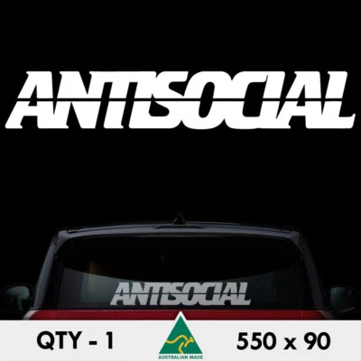 $9.90 • Buy Antisocial Large Sticker 550mm Anti Social Club Ute 4x4 Car Windshield Decal