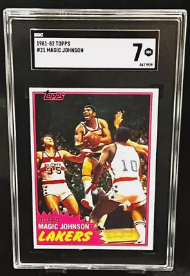 1981-82 Topps Magic Johnson - Card #21- SGC GRADED 7 NM • $22