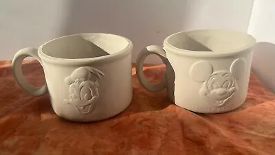 Walt Disney World Micky Mouse Donald Duck Ceramic Mug Set Paint Your Own Blanks • £19.29