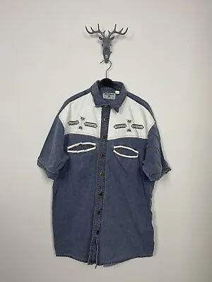 Vintage 90s Navajo Inca Tribal Native Western John Baner Shirt Cowboy Medium • £17.99