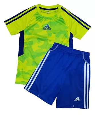 Adidas Climalite Youth Small 3S Blue Athletic Shorts & Tshirt Outfit • $27.50