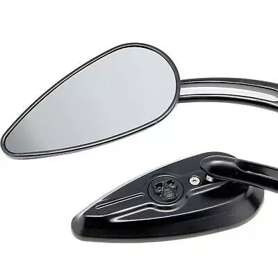 BLACK Rearview Mirrors With Skull Head For Harley-Davidson Fatboy FLSTF • $42.46