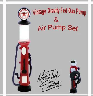 Vintage Gas Pump And Air Pump Gas Station Set O Scale 1/48 Unpainted • $17.99