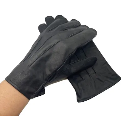 Mens Driving Gloves Unlined Top Quality Soft Genuine Real Leather Black • $8