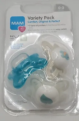 MAM Variety Pack Pack 0-3 Months Pacifier. BPA/BPS Free. Skin Soft • $16.95