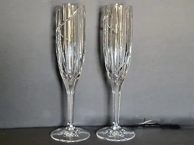 Set Of 2 Mikasa Crystal  Uptown  Pair Of Champagne Flutes Glasses • $35