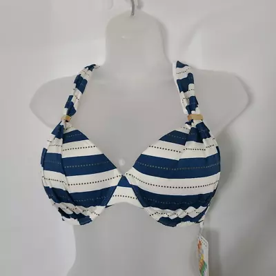 A. Che Swimwear Adonna Top Allegra Stripe Underwire Bikini Top NWT Sz T5 • $30