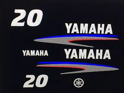 Yamaha Outboard Motor Decal Kit 20 HP 2  Stroke Kit MARINE VINYL • $55