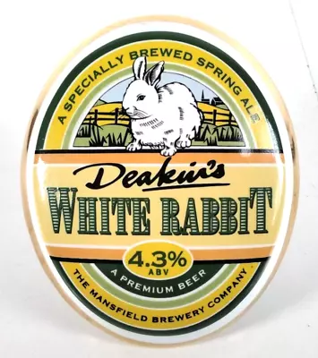 £14.99 • Buy Deakins White Rabbit Beer Ceramic Pump Badge Pump Clip Pub Bar Mansfield Brewery