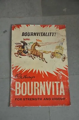 Vintage Cadbury's Bournvita Ad Litho Tin Signboard • £50.88