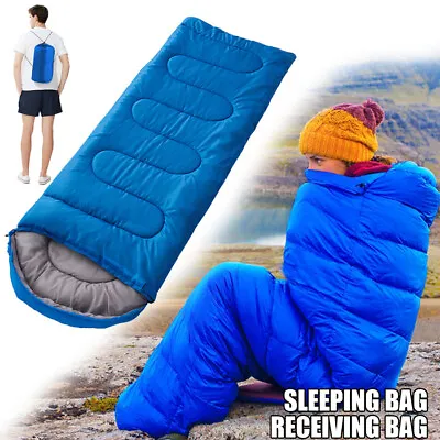 £10.99 • Buy 4 Season Sleeping Bag Camping Backpacking Hiking Bags Envelope Single Zip Case