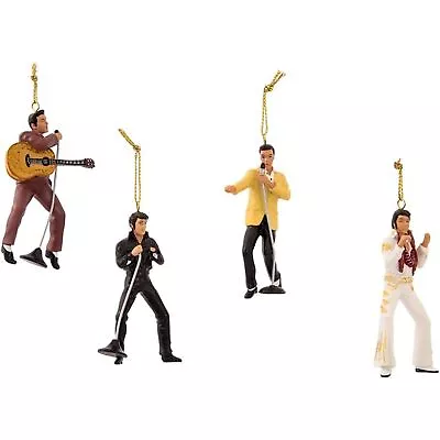 Kurt Adler Resin Elvis Presley 4-Piece Ornament Gift Set Multicolored 2.5  • $33.14