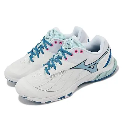 Mizuno Wave Fang 2 Wide White Blue Men Badminton Sports Shoes 71GA2313-11 • $124.99