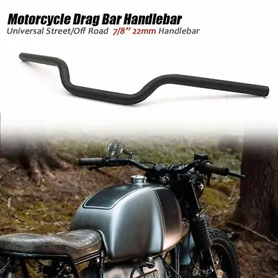 Motorcycle 7/8''22mm Black Drag Bar Flat Handlebar 27 Inch Wide For Harley Honda • $28.77