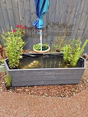 Raised Garden Pond Handmade Hexagonal Water Feature 150x50x39h Grey Ready To Use • £199