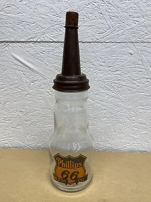 Phillips 66 Motor Oil Bottle Spout Cap Glass Vintage Style Gas Station • $19.99