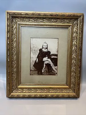 Antique English Victorian Girl Tudor Gold Gilt Gesso Wood Art Picture Frame (K) • $69.99