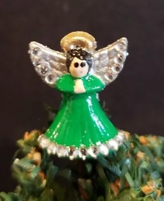 1:12 Dollhouse Miniature Emerald Green Christmas Angel Christmas Tree Topper  • $7.99