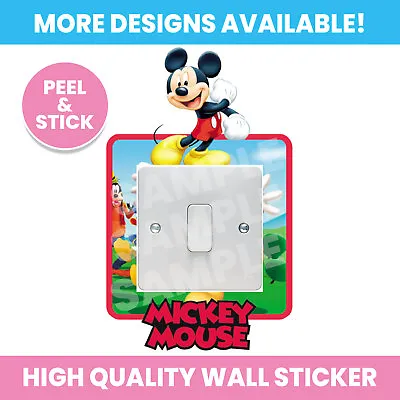 Mickey Mouse Light Switch Surround Wall Sticker Decal Kids Bedroom • £2.99