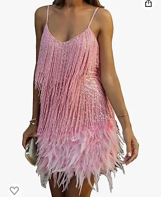 ECDAHICC Women’s Dresses Flapper Dresses 20s Gatsby With All-Over Fringe • $40