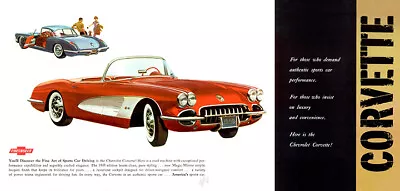 Chevrolet Corvette 1959 Sports Car Advertising Poster • $22