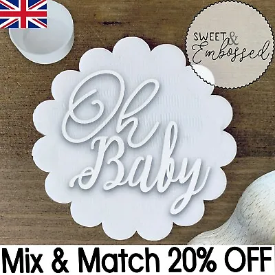 £3.95 • Buy Oh Baby Cookie Stamp Embosser Fondant Family Baby Shower Party Newborn