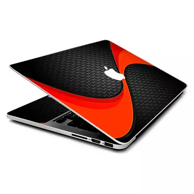 Skin Wrap For MacBook Pro 15 Inch Retina  Red Twist Black Metallic • $16.98