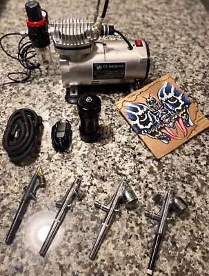 Air Comp Kit 110-120V 1/5 HP 4 Master Airbrush  Cordless Rechargeable Air Comp • $125