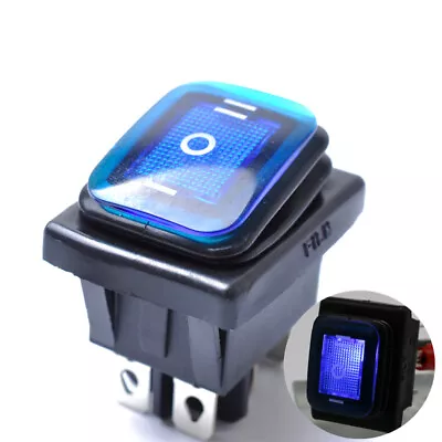 3 Position 6 Pin Waterproof Rocker Switch LED Light DSDT On/Off/On Car Boat ※ • £6.16