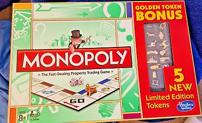 Monopoly Golden Token Bonus With 5 New Limited Ed. Tokens • $10