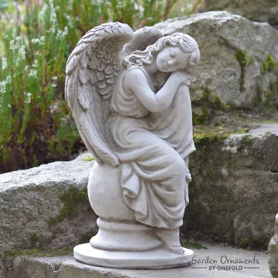 Angel Hand Cast Stone Outdoor Garden Statue Grave Ornament Detailed Memorial • £50