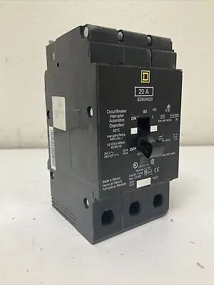 Used (Chipped) Square D EDB34020 20 Amp 3 Pole 480 Volt Breaker • $115