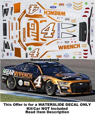 Nascar Decal # 4 Gear Wrench 2022 Ford Mustang Kevin Harvick 1/24 • $24