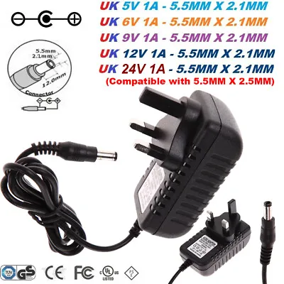 £4.24 • Buy UK Plug Switching Power Supply Adapter Charger AC100-240V DC 24V/12V/9V/6V5V 1A