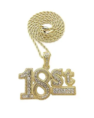 NEW ICE BLING MEEK MILL 18st PIECE WITH 2mm ROPE CHAIN • $19.99