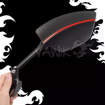 VAWiK Mirrors  Black W/ Redlines Black Base Fits Ducati 899 Panigale ABS 14'-15' • $91.80