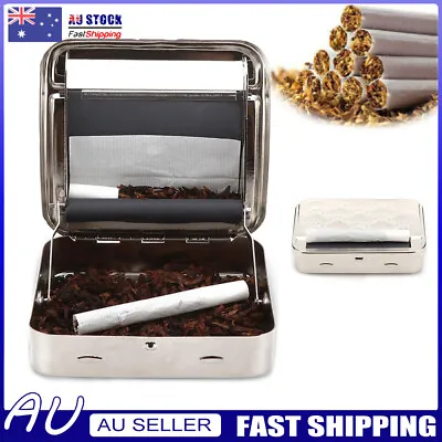 Metal Manual Cigarette Tobacco Roller Roll Rolling Machine Box Case Maker Tin • $10.39