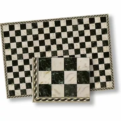 Dollhouse Miniature Half Scale Faux Marble Black Checkered Floor Tile • $5.99