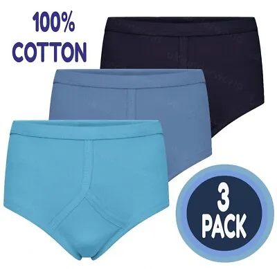 3 Pairs Mens Y Fronts Interlock Cotton Briefs Underpants Slips Pants Underwear • £7.45