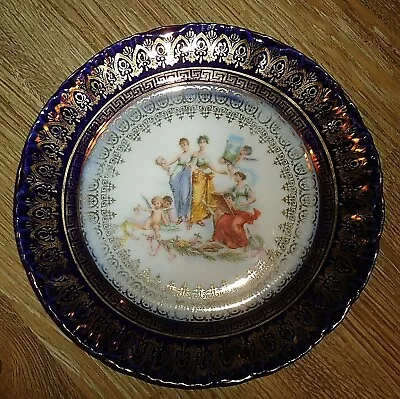 Antique Victoria Carlsbad Austria Allegorical Plate Angels Cupids Women Art • $28