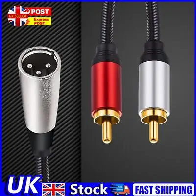 XLR To 2 RCA Y Splitter Cable Audio Cable Adapter (1m XLR Male To 2Rca) UK • £6.79