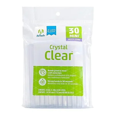 Adtech Crystal Clear Hot Glue Sticks Mini Size Pack Of 30 28 Dia And 4” Long • $5.80