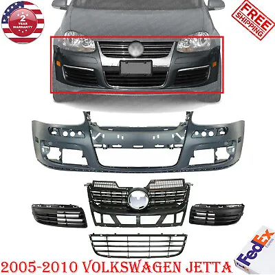 $256 • Buy Front Bumper + Grille Assembly Kit For 2005-2010 Volkswagen Jetta