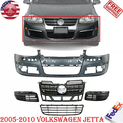 Front Bumper + Grille Assembly Kit For 2005-2010 Volkswagen Jetta • $281.92