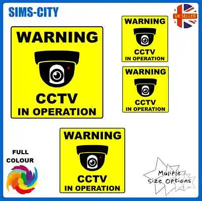 £3.29 • Buy Warning Cctv In Operation Camera Taxi Uber Self Adhesive Sticker Sign Wcctv1